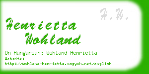 henrietta wohland business card